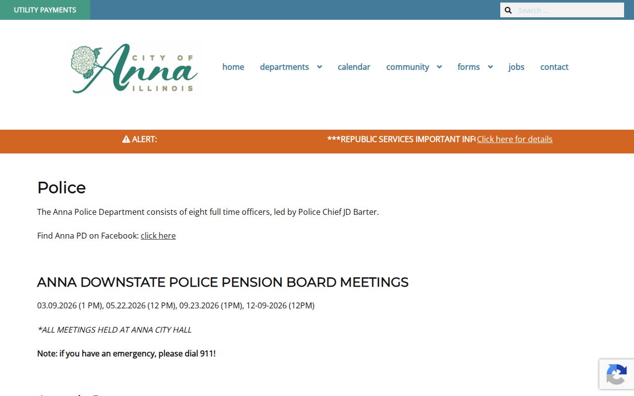 Official Anna Police Department contact page