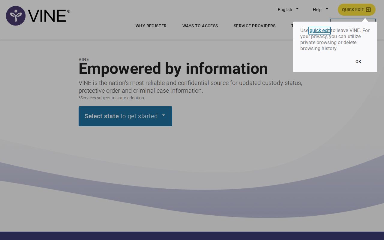 VINELink Illinois custody search interface